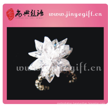 Stylish 100% Handcrafted Zircon Flower Elastic Ring The Christmas Gift